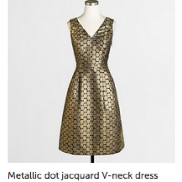 J. Crew Dresses & Skirts - NWT! J Crew Metallic Dot Jacquard V-Neck Dress